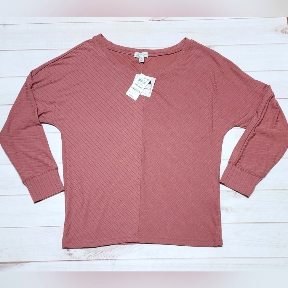 Jenni Super Soft Long-Sleeve Rose Top Size Medium - NWT